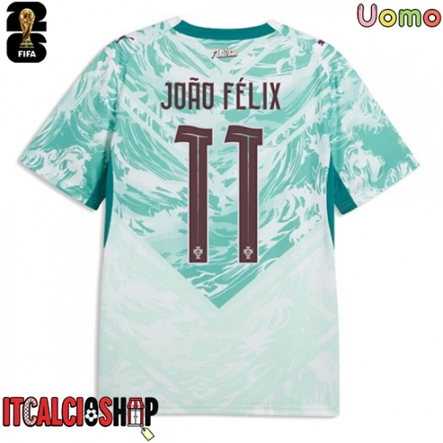 Portogallo Joao Felix #11 Seconda Maglia Mondiali 2026 Manica Corta